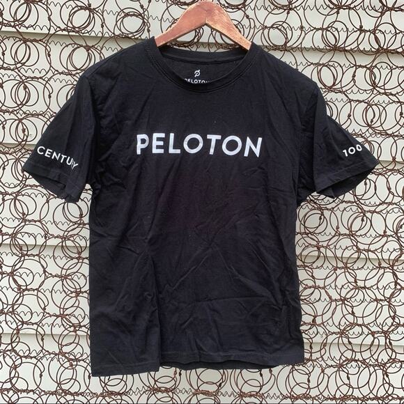 Peloton Century 100 black short sleeve T-shirt SMALL - Picture 1 of 5